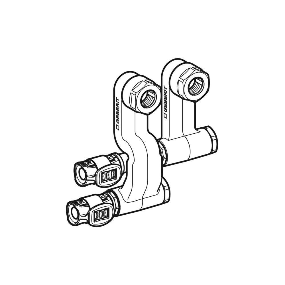 Geberit FlowFit Set Anschluss-Endstücke für Vor-/Rücklauf, mit Anschlussverschraubun... GEBERIT-619450221 4025416602002 (Abb. 3)