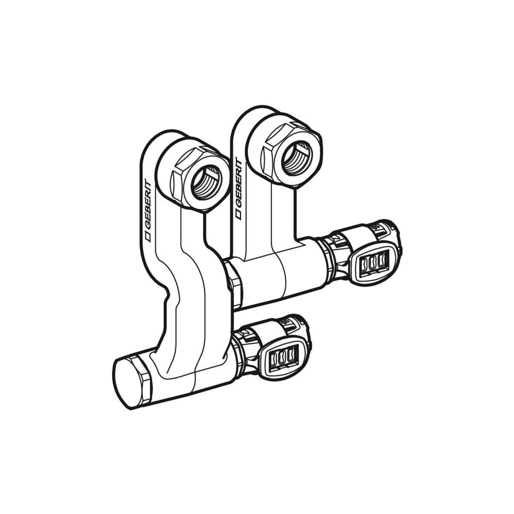 Geberit FlowFit Set Anschluss-Endstücke für Vor-/Rücklauf, mit Anschlussverschraubun... GEBERIT-619460221 4025416602040 (Abb. 3)