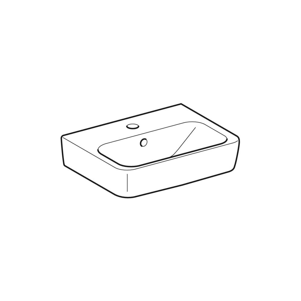 Geberit Renova Plan Aufsatzhandwaschbecken, Breite 45cm, Tiefe 34cm, Hahnloch mittig... GEBERIT-501718001 4025410868459 (Abb. 2)