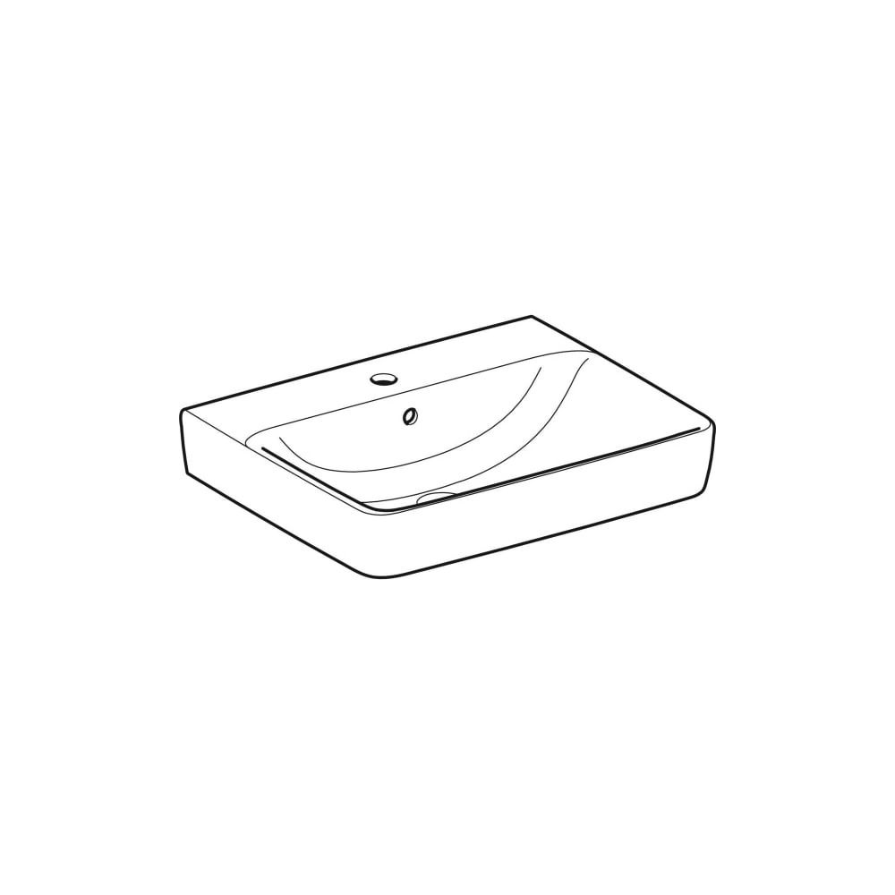Geberit Renova Plan Aufsatzwaschtisch, Breite 60cm, Tiefe 48cm, Hahnloch mittig, Übe... GEBERIT-501721001 4025410868916 (Abb. 3)
