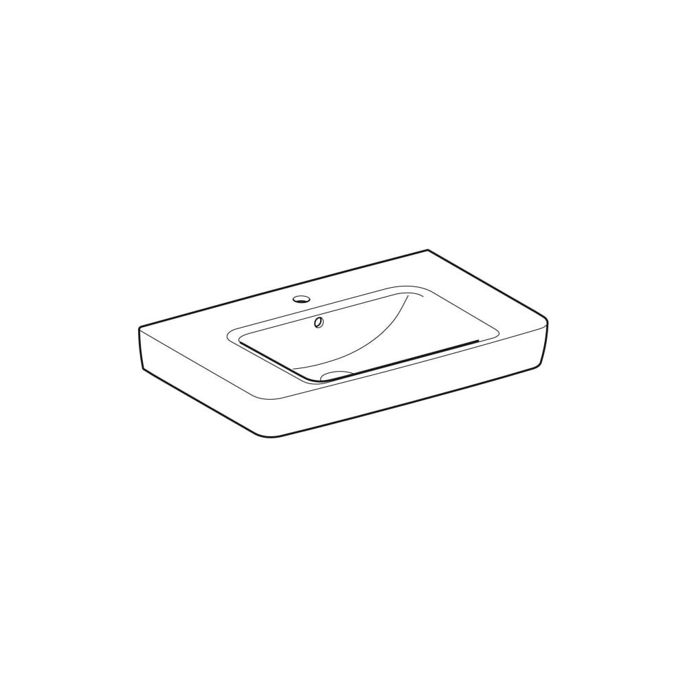Geberit Renova Plan Aufsatzwaschtisch, Ablagefläche beidseitig, B 75cm T 48cm Hahnlo... GEBERIT-501726001 4025410868657 (Abb. 3)