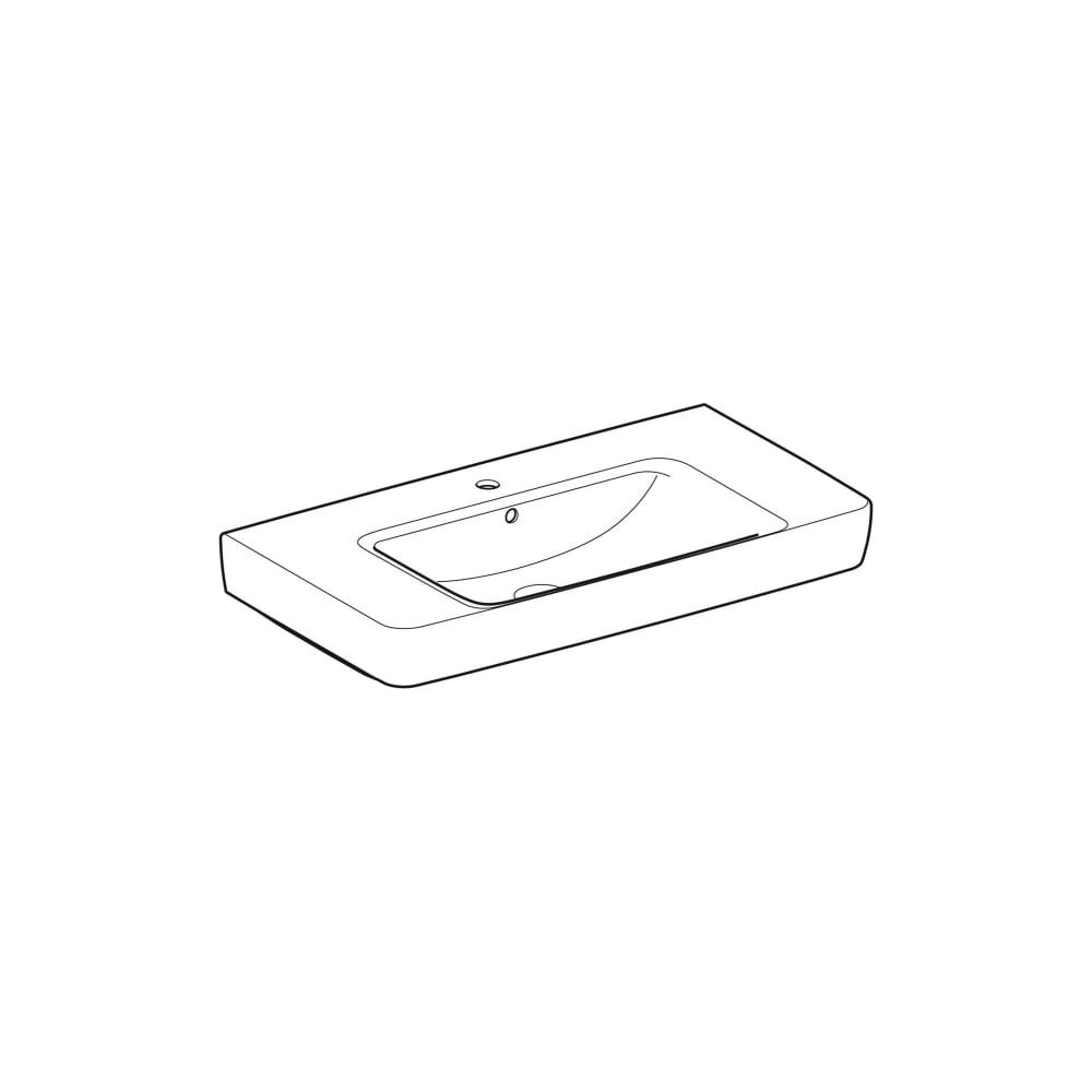 Geberit Renova Plan Aufsatzwaschtisch, Ablagefläche beidseitig, 90cm T 48cm Hahnloch... GEBERIT-501728008 4025410868855 (Abb. 3)