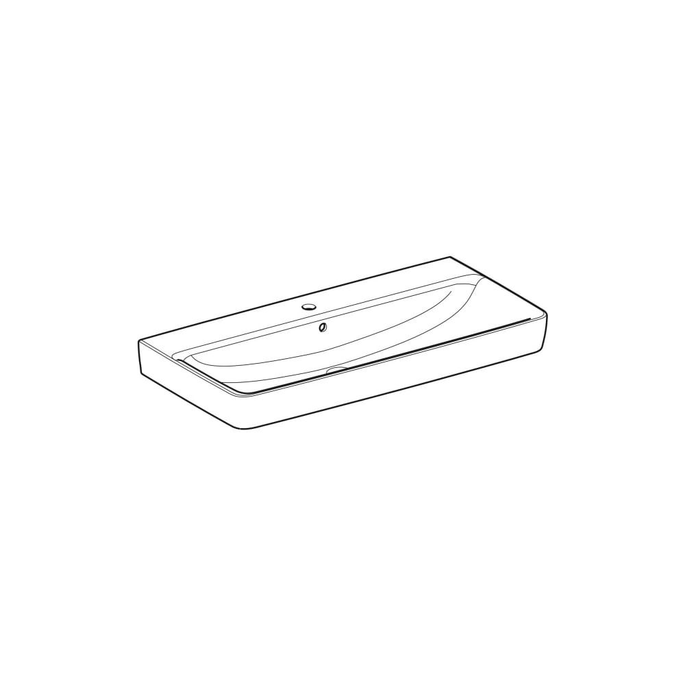 Geberit Renova Plan Aufsatzwaschtisch, Breite 100cm, Tiefe 48cm, Hahnloch mittig, Üb... GEBERIT-501729008 4025410868954 (Abb. 3)