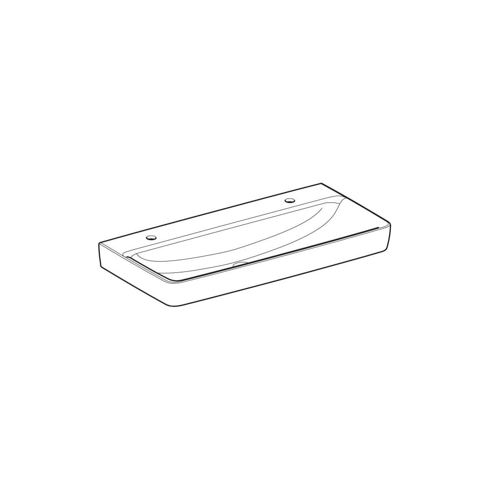 Geberit Renova Plan Aufsatzwaschtisch, Breite 100cm, Tiefe 48cm, Hahnloch links, rec... GEBERIT-501932001 4025410952226 (Abb. 3)