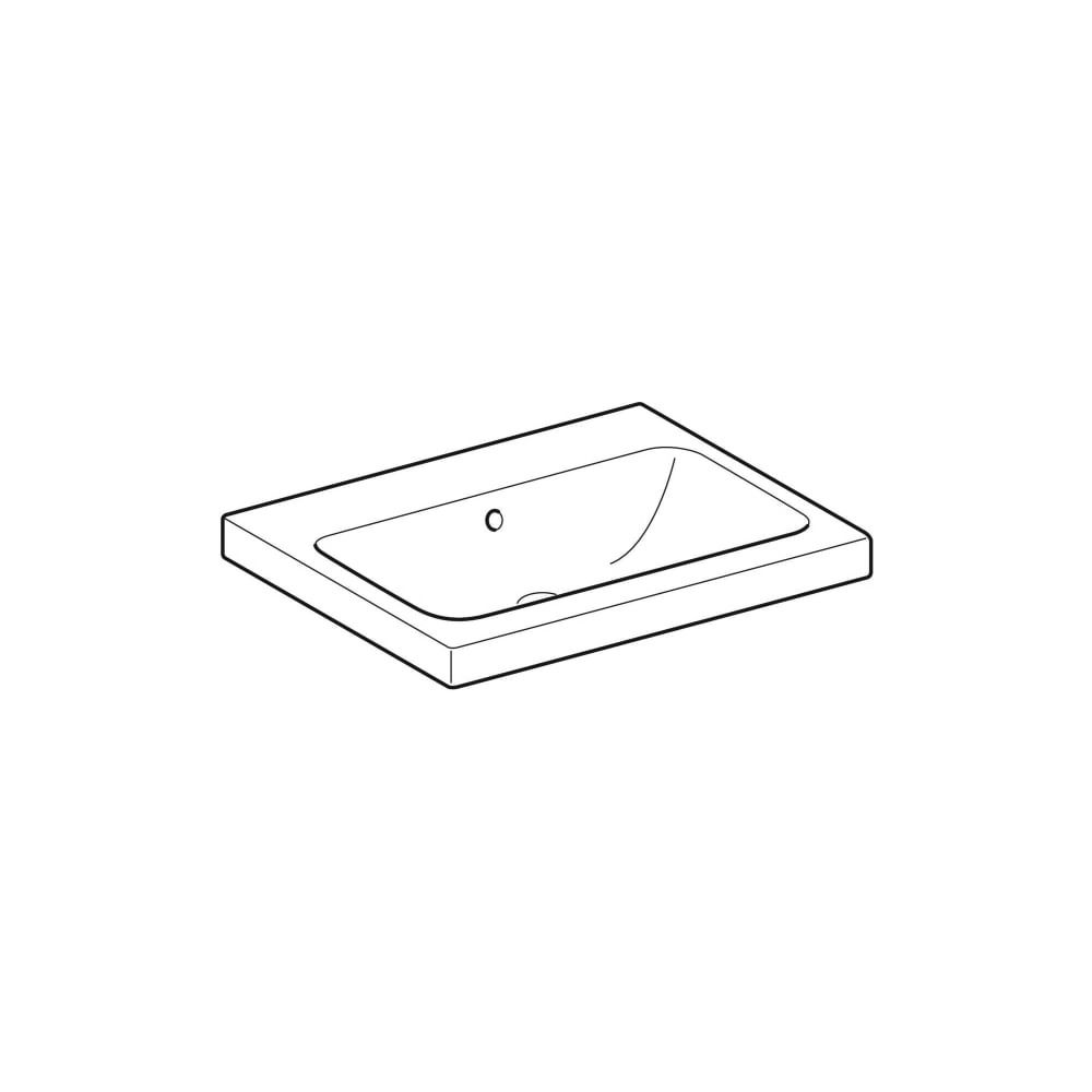 Geberit iCon Light Waschtisch, Breite 60cm, Tiefe 48cm, ohne Hahnloch, Überlauf sich... GEBERIT-501834003 4025410894595 (Abb. 3)