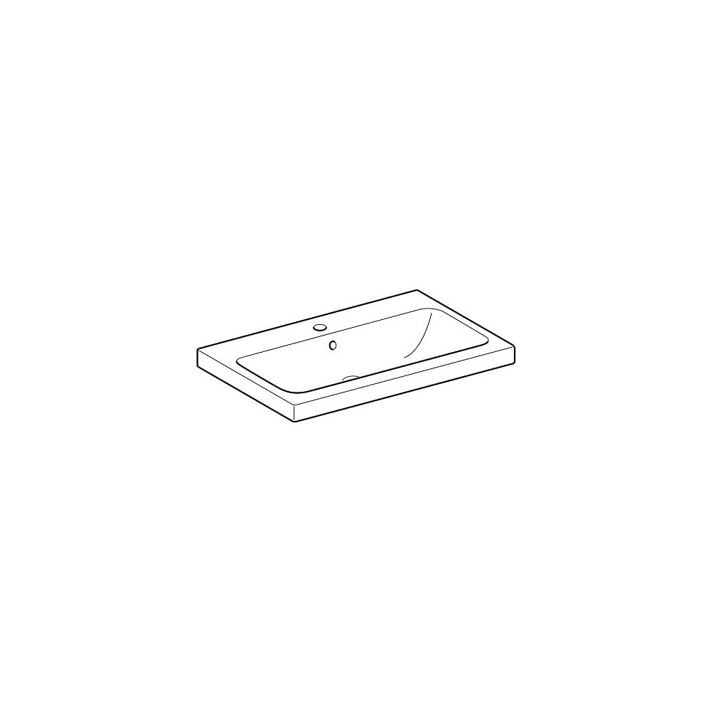 Geberit iCon Light Waschtisch, Breite 75cm, Tiefe 48cm, Hahnloch mittig, Überlauf si... GEBERIT-501835002 4025410894663 (Abb. 3)