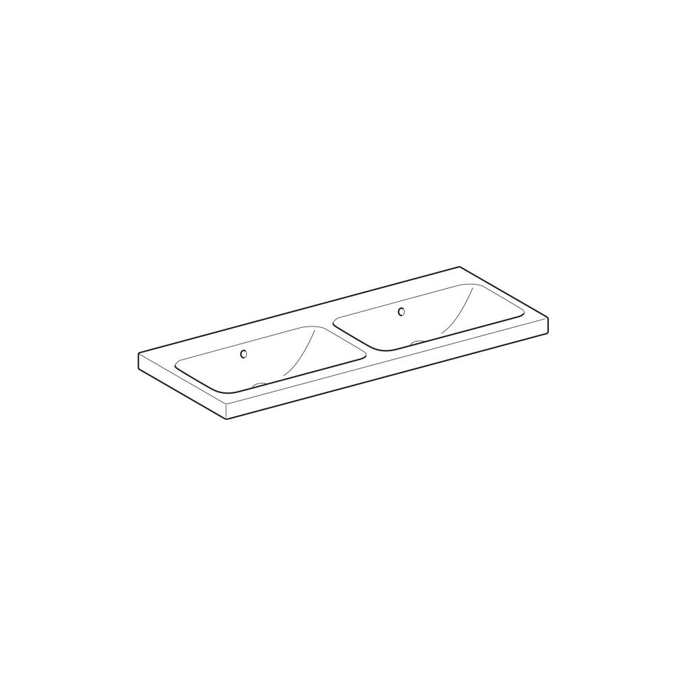 Geberit iCon Light Doppelwaschtisch, Breite 120cm, Tiefe 48cm, ohne Hahnloch, Überla... GEBERIT-501838003 4025410894915 (Abb. 3)