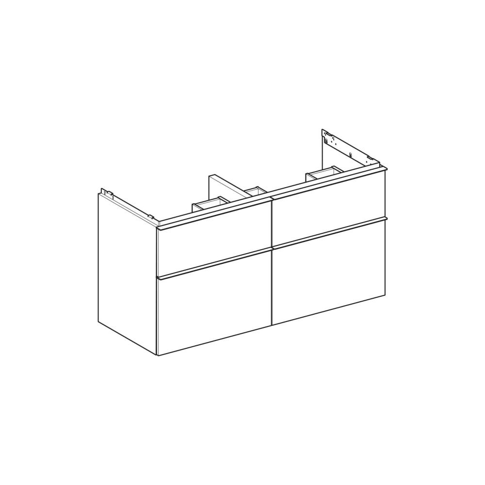 Geberit iCon Unterschrank für Doppelwaschtisch 4 Schubladen 120x615cm Sandgrau lacki... GEBERIT-502309JL1 4025410942555 (Abb. 8)