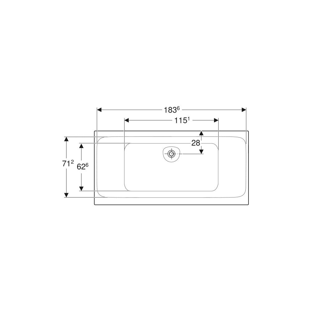 Geberit Tawa Rechteckbadewanne schmaler Rand, Duo 190x90cm, Gesamtvolumen 330l... GEBERIT-554135011 4025410872746 (Abb. 8)