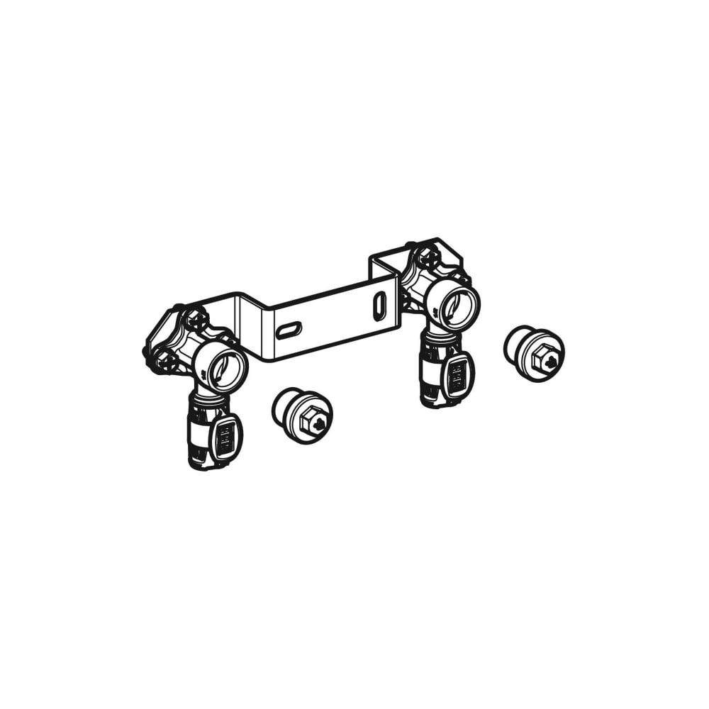 Geberit FlowFit Anschlusswinkel 90 Grad vormontiert, zweifach, abgewinkelt, d 16mm, ... GEBERIT-619690001 4025416602644 (Abb. 3)