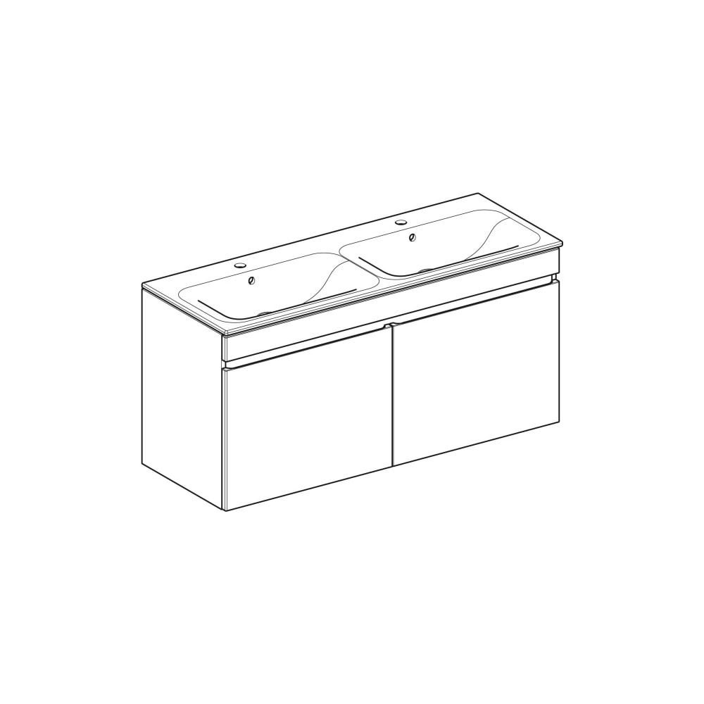 Geberit Renova Plan Set Doppelmöbelwaschtisch zwei Schubladen Korpus und Front Nussb... GEBERIT-501918008 4025410929983 (Abb. 3)