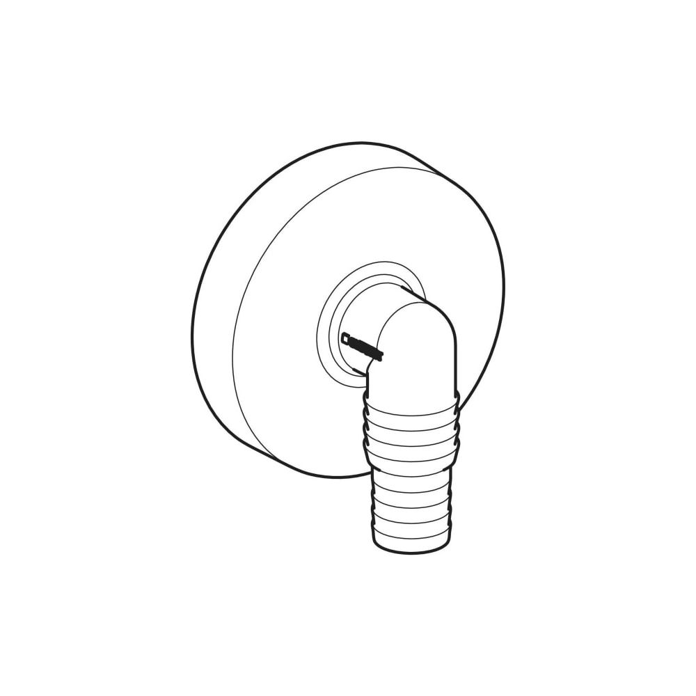 Geberit Winkelschlauchtülle mit Wandrosette, PP, 40mm, Hochglanz verchromt, 24002021... GEBERIT-240020211 4025416034087 (Abb. 5)