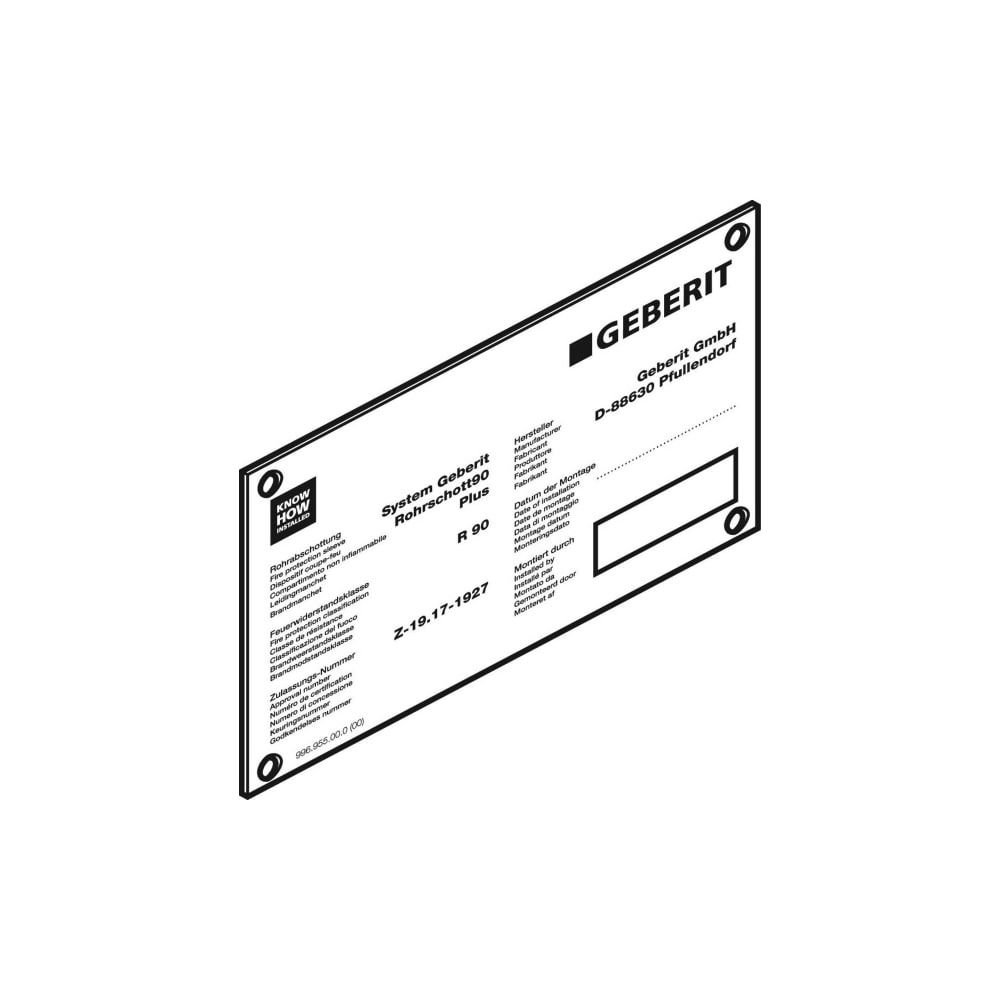 Geberit Hinweisschild für Rohrschott 90 Plus... GEBERIT-241896001 4025416724360 (Abb. 3)