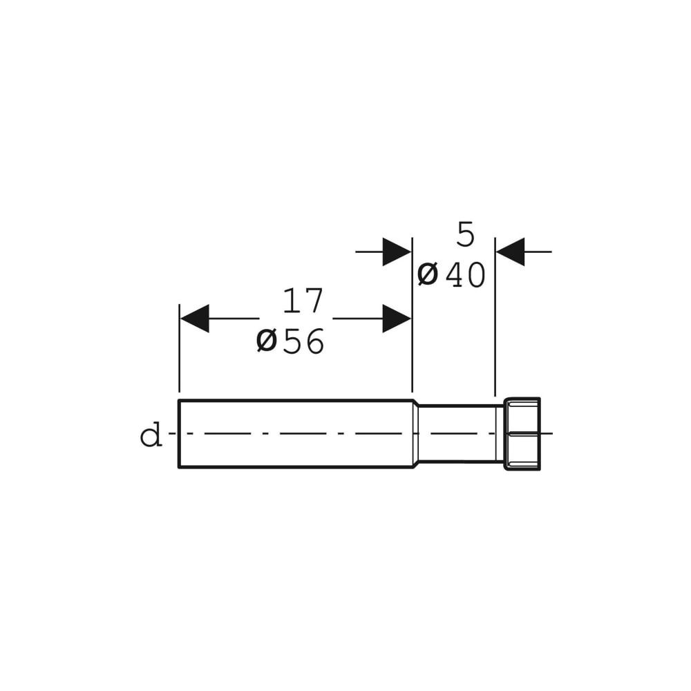 Geberit Anschlussbogen 45 Grad mit Überwurfmutter, Schwarz... GEBERIT-150249161 4025416073024 (Abb. 5)