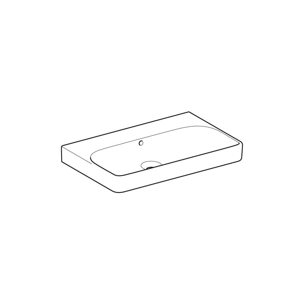 Geberit Smyle Square Waschtisch, Breite 75cm, Tiefe 48cm, ohne Hahnloch, Überlauf si... GEBERIT-500249002 4025410641632 (Abb. 3)