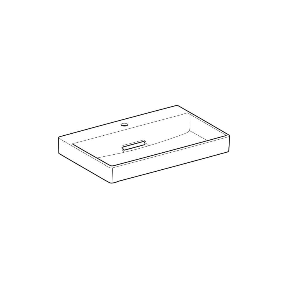 Geberit ONE Waschtisch Abgang horizontal, B 75cm, Tiefe 48cm, Hahnloch mittig, ohne ... GEBERIT-505036001 4025410593894 (Abb. 3)