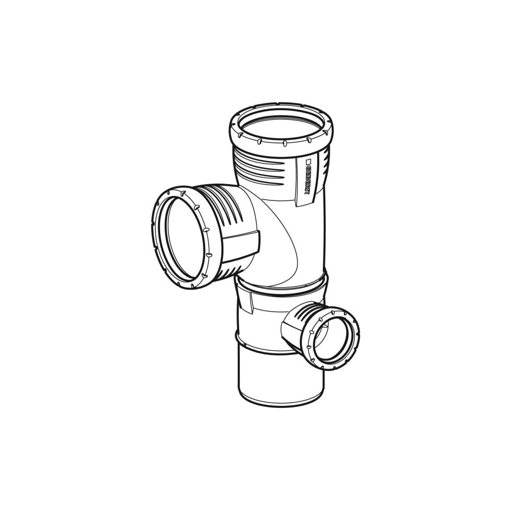 Geberit Silent-Pro Kombibogeneckabzweig 87,5 Grad rechts d 110mm, d1 90mm, d2 50mm... GEBERIT-393562141 4025416461241 (Abb. 3)