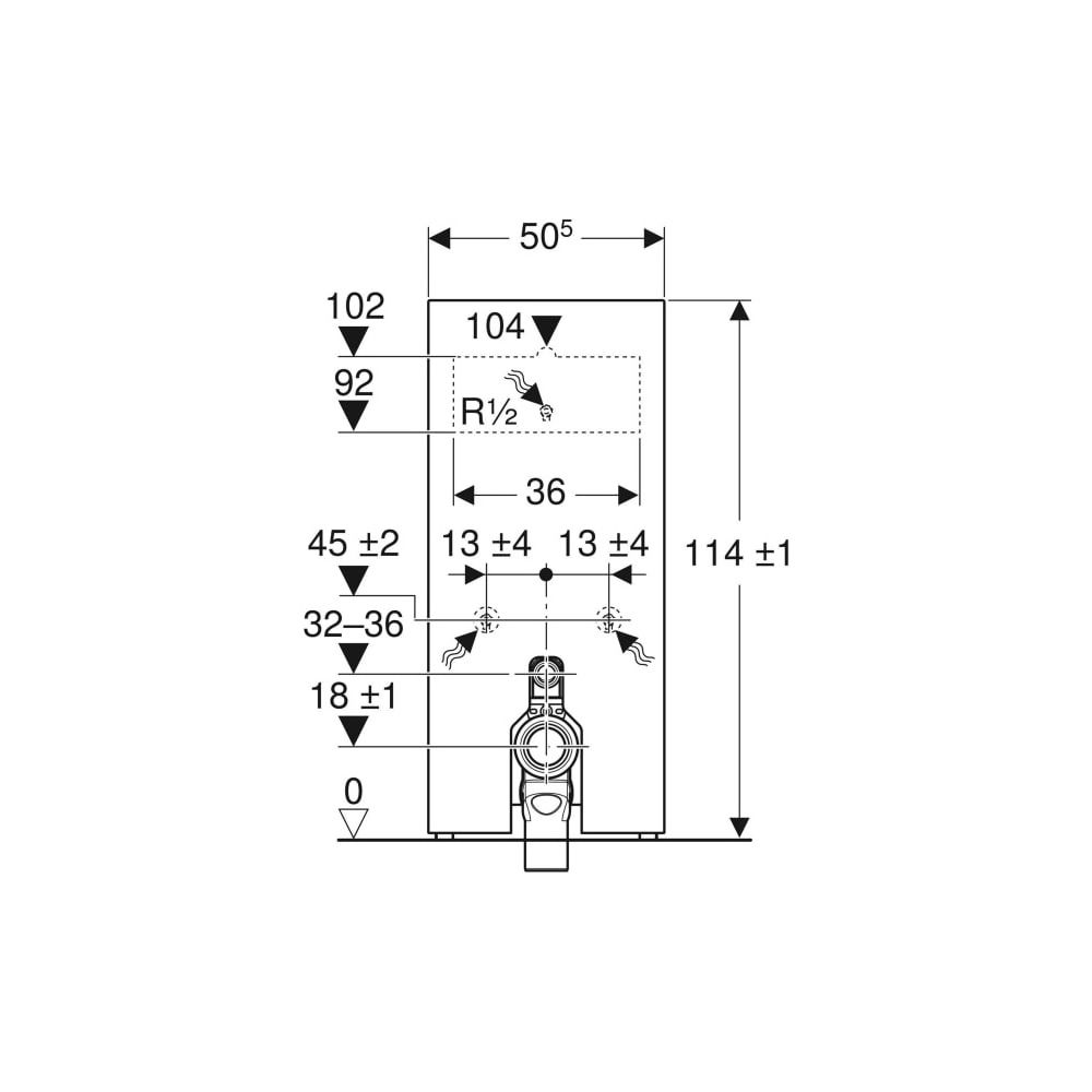 Geberit Monolith Sanitärmodul für Stand-WC, Höhe 114cm, Frontverkleidung aus Steinze... GEBERIT-131033005 4025410519177 (Abb. 6)