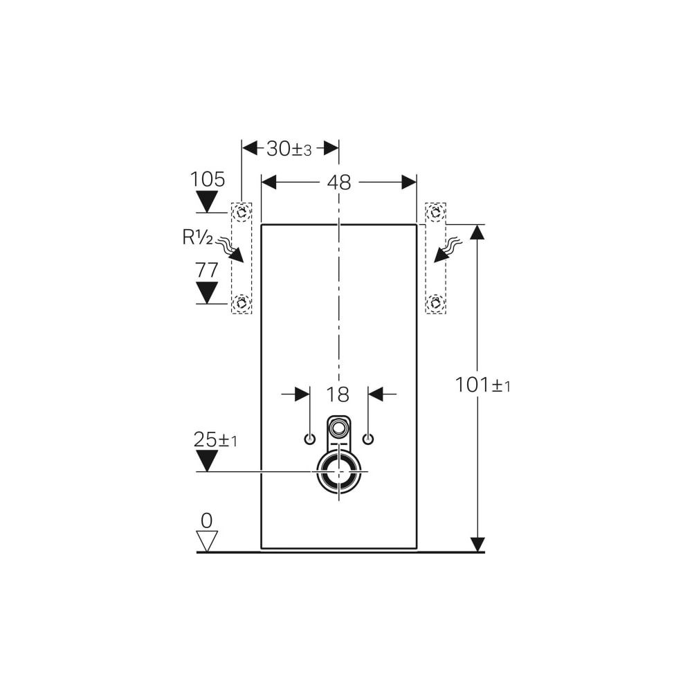 Geberit Monolith Sanitärmodul für Wand-WC, Höhe 101cm, Frontverkleidung aus Glas min... GEBERIT-131022SL5 4025416553847 (Abb. 6)