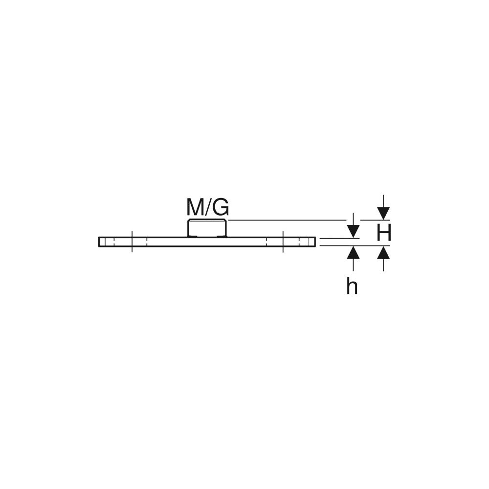 Geberit Grundplatte rechteckig, Zweiloch, mit Gewindemuffe G 1/2" M10... GEBERIT-362851261 4025416062059 (Abb. 7)