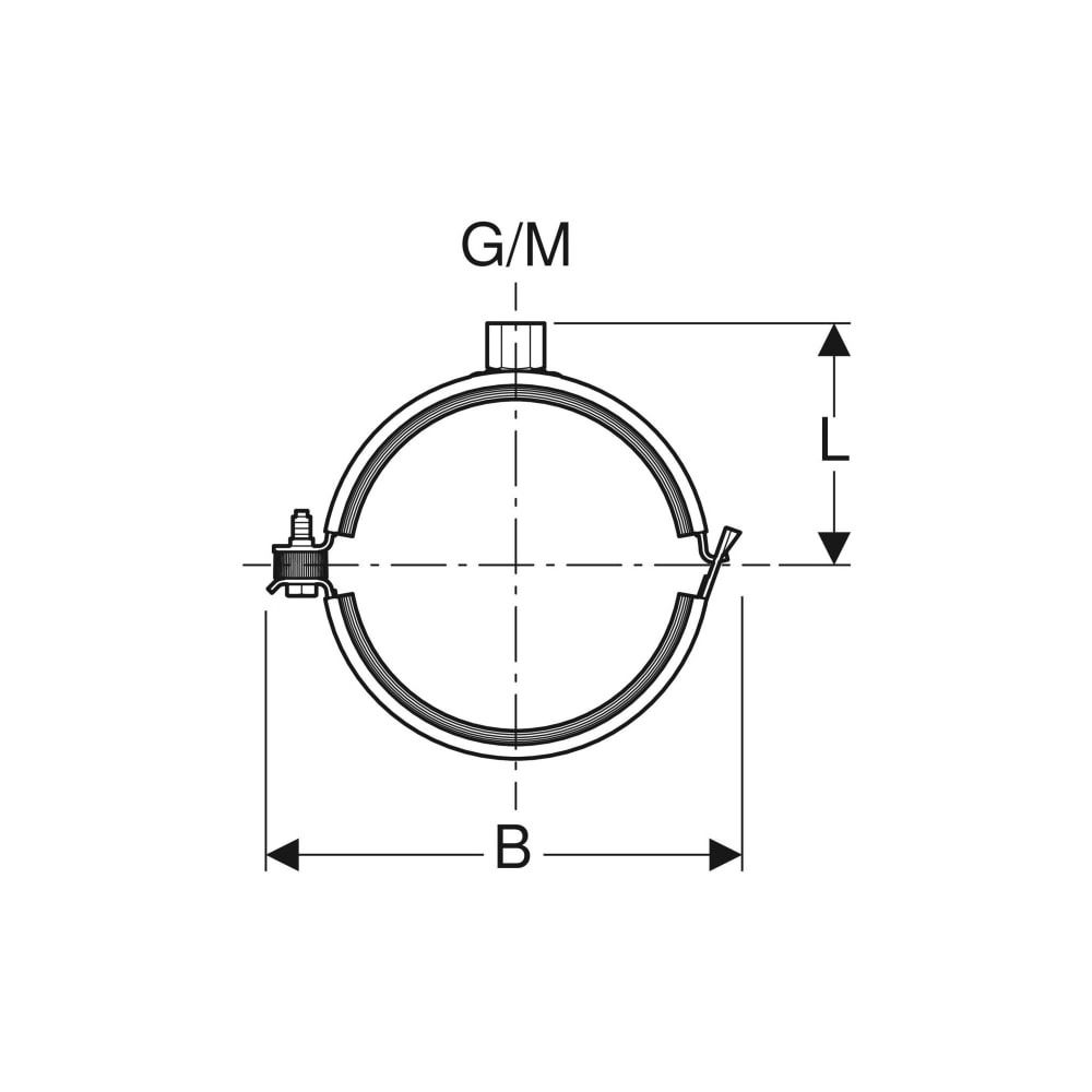 Geberit Rohrschelle gedämmt, mit Gewindemuffe M8/M10... GEBERIT-393299261 4025416474197 (Abb. 6)
