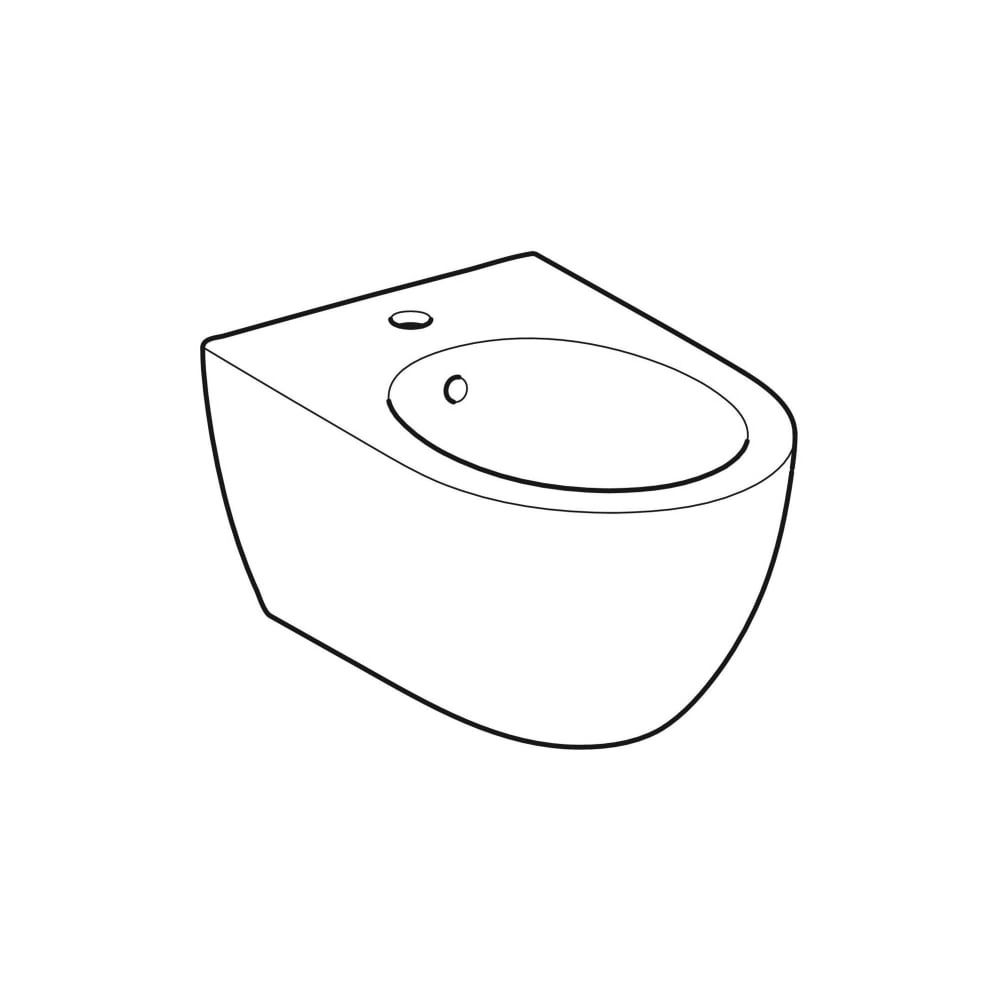Geberit Acanto Wandbidet, geschlossenes Keramikdesign mit Überlauf, 53cm, Weiß... GEBERIT-502825001 4025410071699 (Abb. 3)