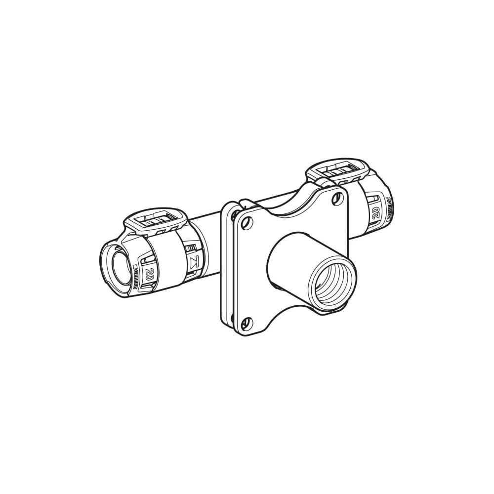 Geberit FlowFit T-Wanddurchführung 90 Grad d 16mm, Rp 1/2″... GEBERIT-620812001 4025410705815 (Abb. 3)