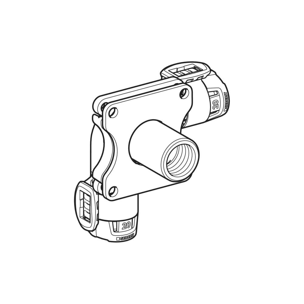 Geberit FlowFit Eckwanddurchführung 90 Grad d 20mm, Rp 1/2″... GEBERIT-620823001 4025410705891 (Abb. 3)
