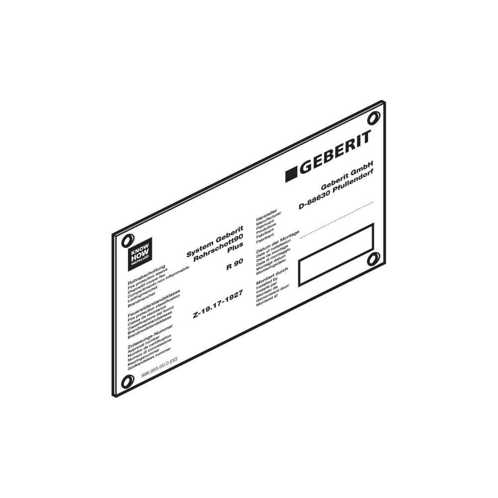 Geberit Hinweisschild für Schachtschott Typ Quattro... GEBERIT-242488001 4025416101017 (Abb. 1)