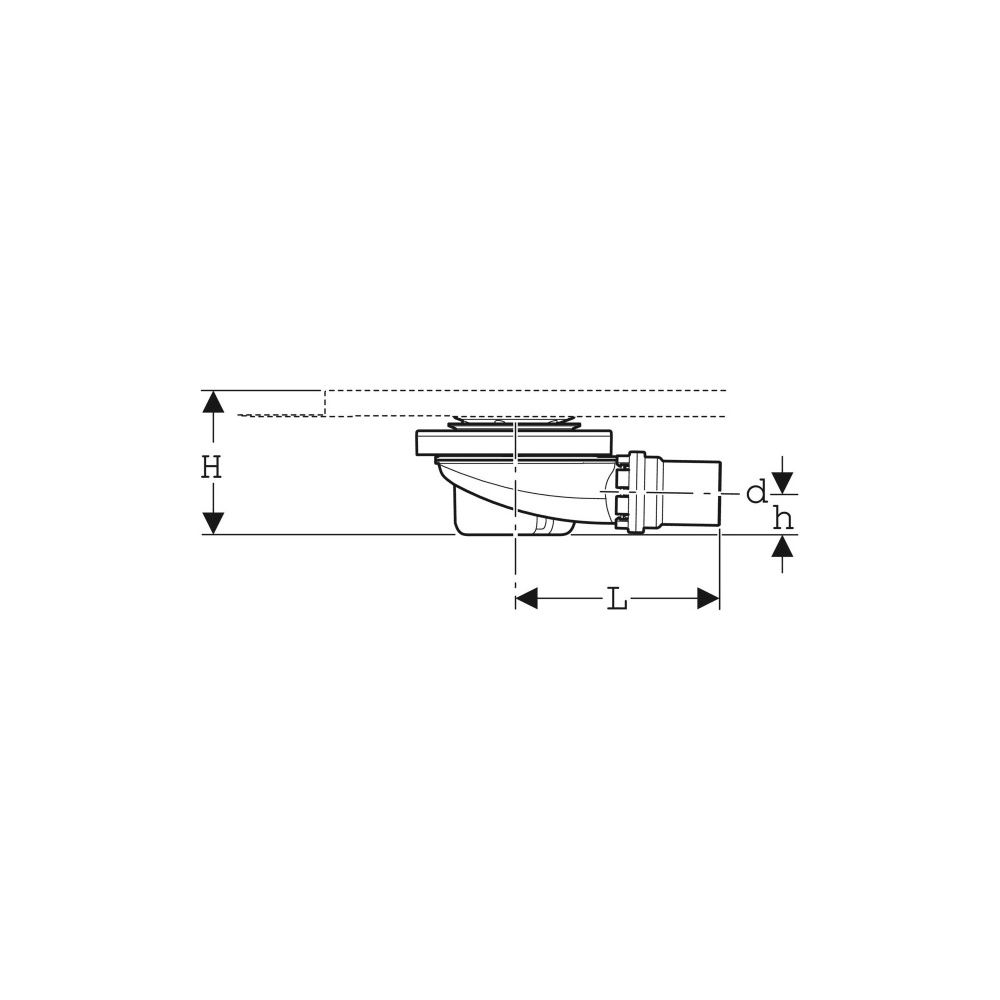 Geberit Duschwannenablauf für Setaplano Duschfläche, Sperrwasserhöhe 50mm, Außendurc... GEBERIT-154016001 4025416536529 (Abb. 6)