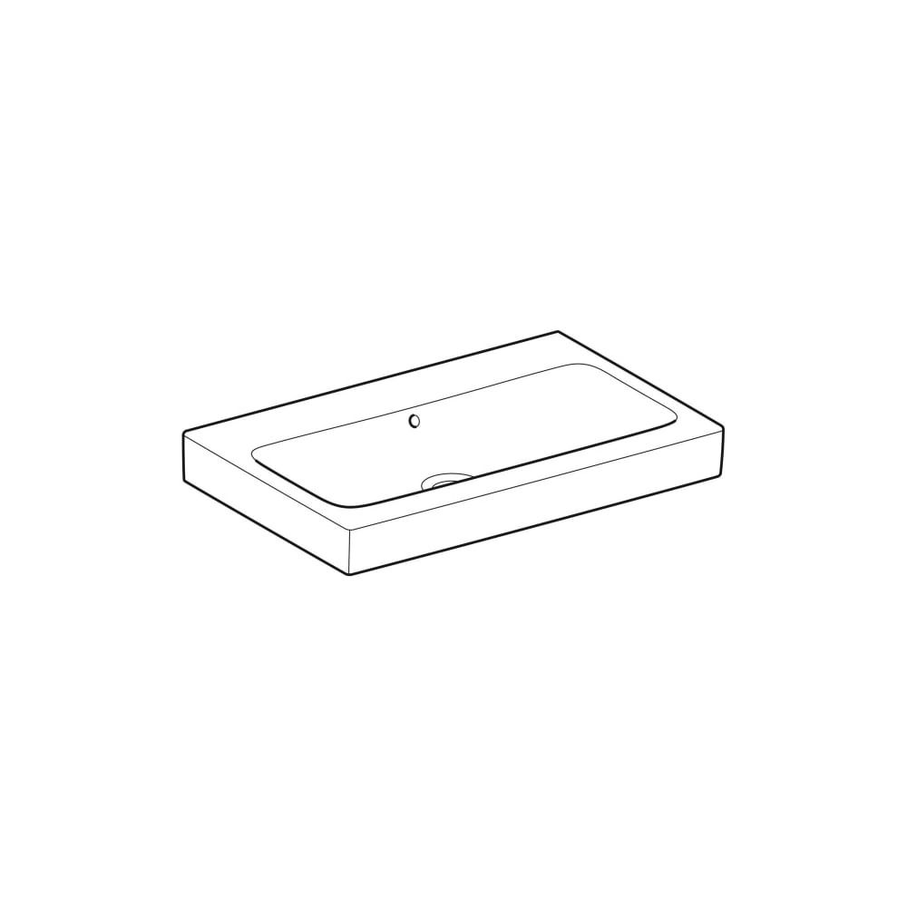 Geberit iCon Waschtisch, Breite 75cm, Tiefe 48,5cm, ohne Hahnloch, Überlauf sichtbar... GEBERIT-124078000 4022009333183 (Abb. 3)