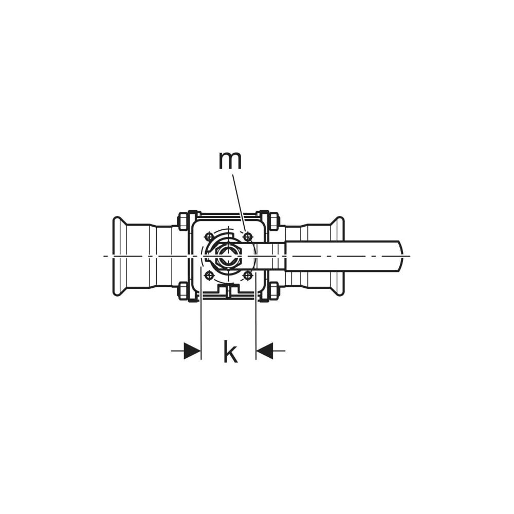 Geberit Mapress Edelstahl Kugelhahn mit Betätigungshebel, geflanscht Außendurchmesser 18... GEBERIT-92101 4024723921011 (Abb. 7)