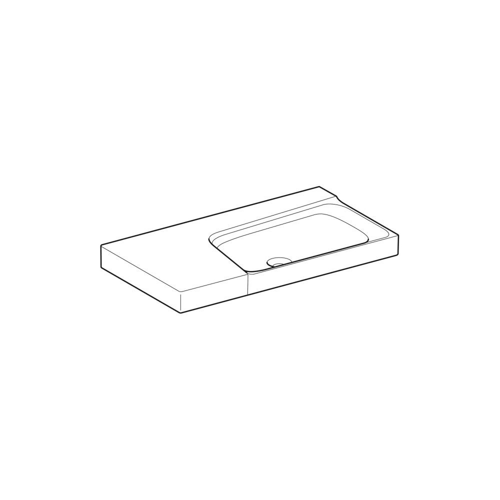 Geberit Xeno2 Waschtisch, Ablagefläche links, Breite 90cm, Tiefe 48cm, ohne Hahnloch... GEBERIT-500536011 4025416605584 (Abb. 3)