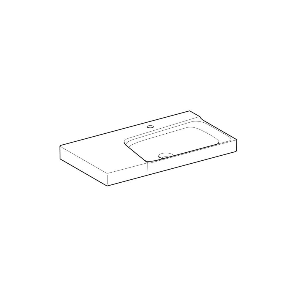 Geberit Xeno2 Waschtisch, Ablagefläche links, Breite 90cm, Tiefe 48cm, Hahnloch mitt... GEBERIT-500535011 4025416605546 (Abb. 3)