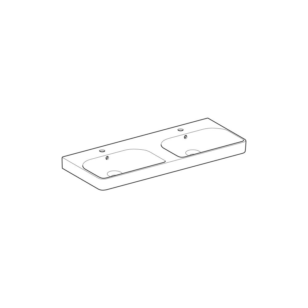 Geberit Smyle Square Doppelwaschtisch, Breite 120cm, Tiefe 48cm, Hahnloch mittig, Üb... GEBERIT-500223018 4025416357681 (Abb. 3)