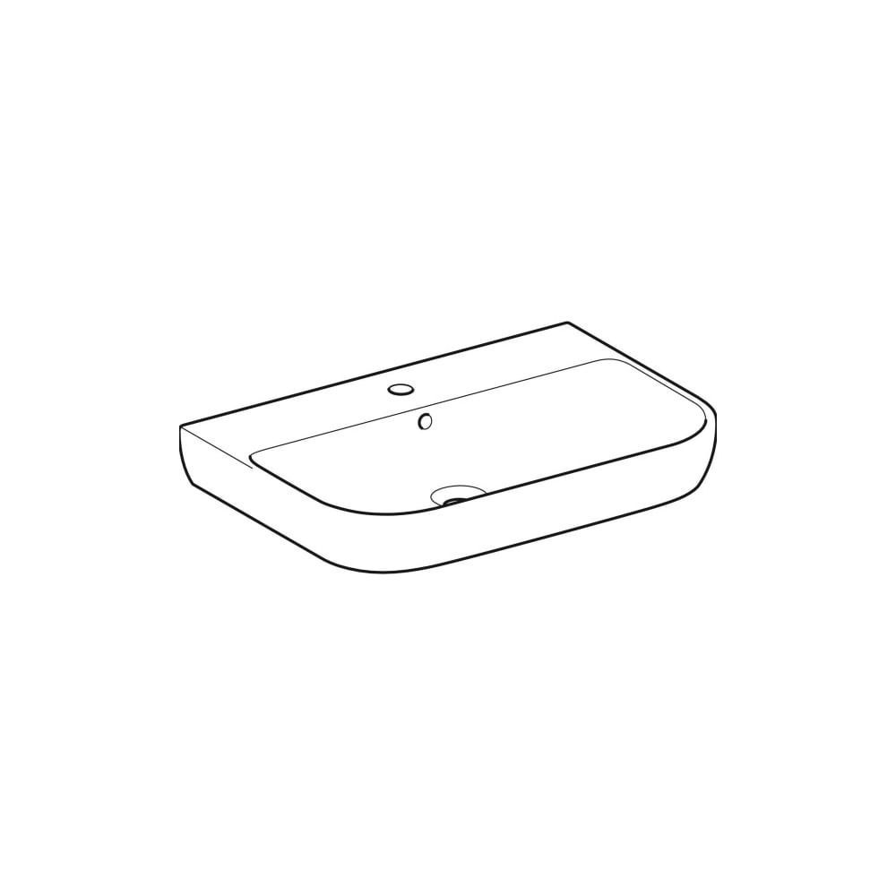 Geberit Smyle Waschtisch, Breite 70cm, Tiefe 48cm, Hahnloch mittig, Überlauf sichtba... GEBERIT-500248018 4025416362753 (Abb. 3)
