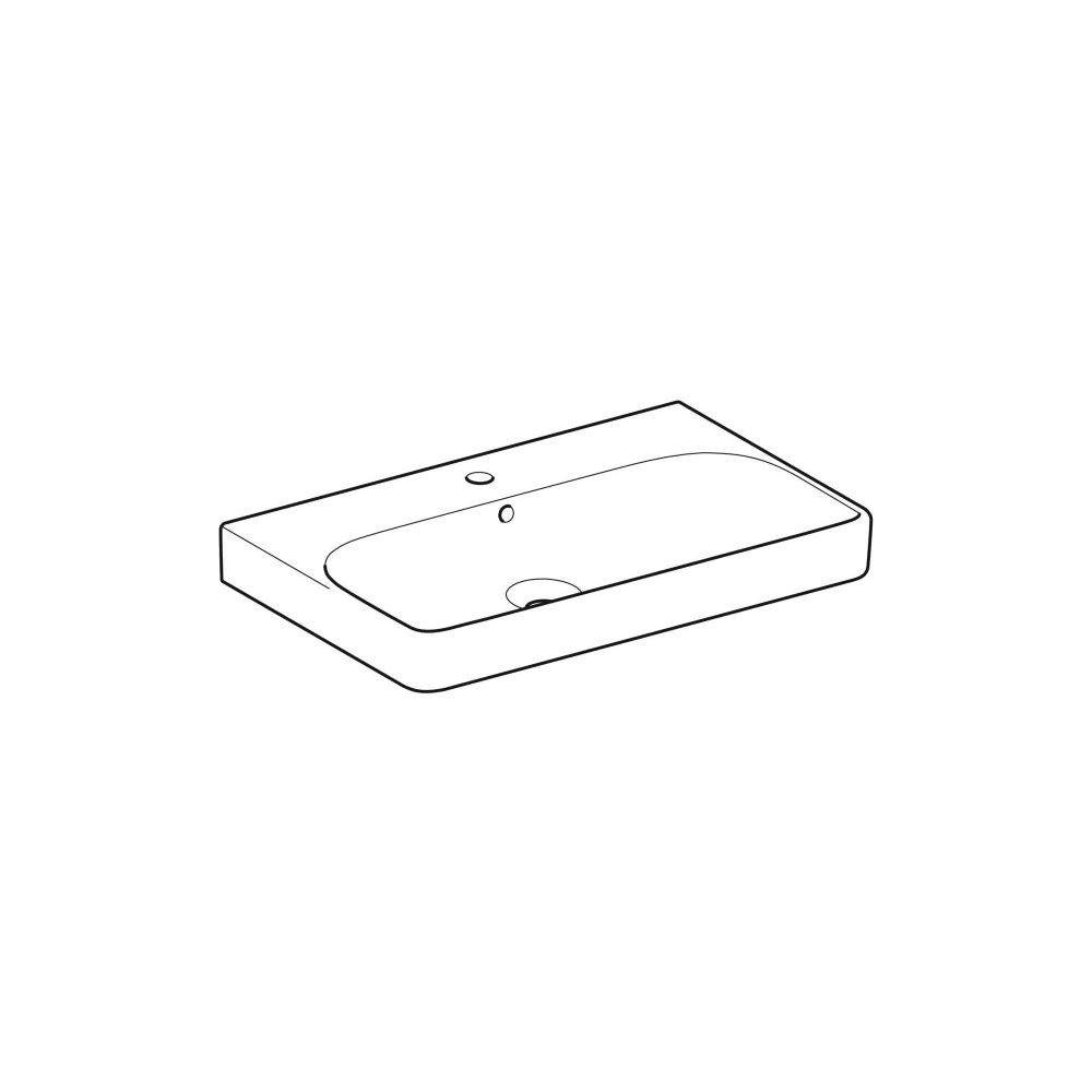 Geberit Smyle Square Waschtisch, Breite 75cm, Tiefe 48cm, Hahnloch mittig, Überlauf ... GEBERIT-500249018 4025416358343 (Abb. 3)