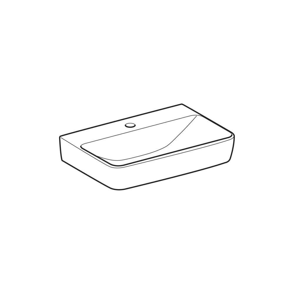 Geberit Renova Compact Waschtisch, 55x37cm, Hahnloch, ohne Überlauf, Weiß... GEBERIT-502998001 4064746008214 (Abb. 3)