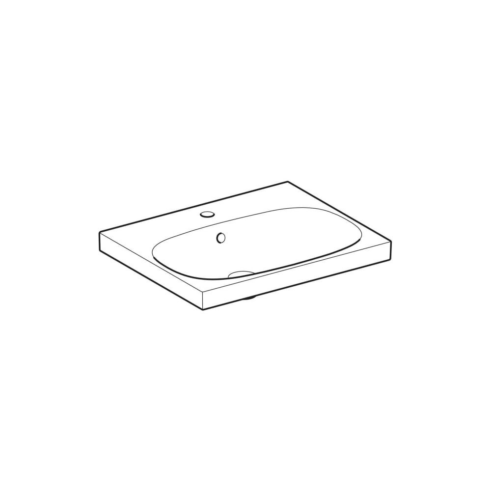Geberit Acanto Waschtisch, Breite 60cm, Tiefe 48,2cm, Hahnloch mittig, Überlauf sich... GEBERIT-500620012 4022009352825 (Abb. 7)