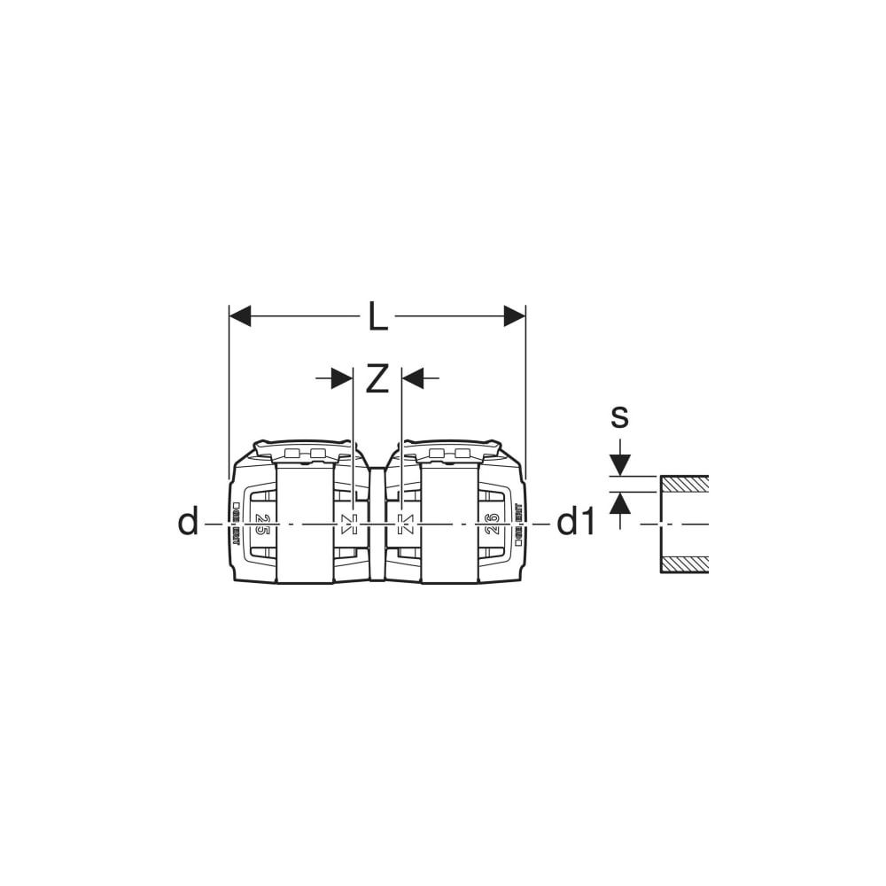 Geberit FlowFit Übergang auf Fremdsystem d 20mm, 2,8–2,9mm... GEBERIT-620712001 4025410072412 (Abb. 4)
