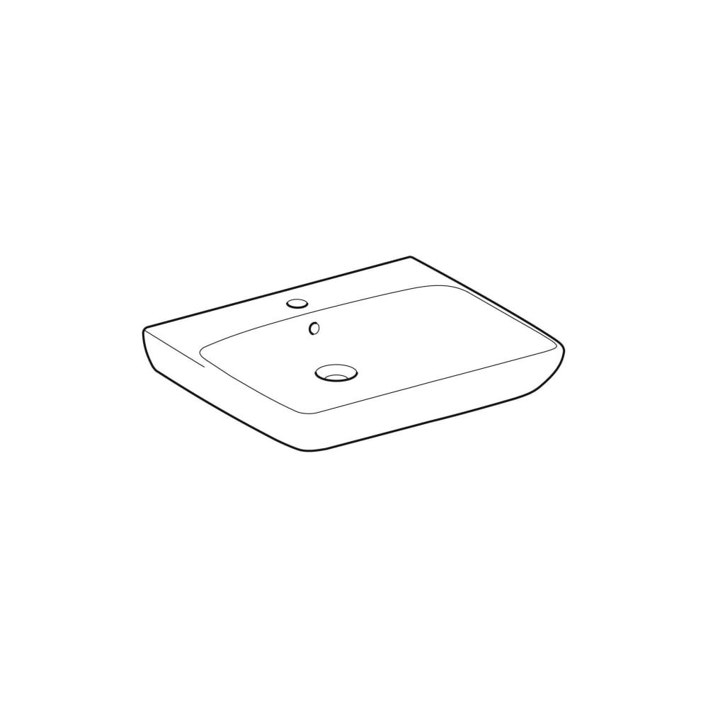 Geberit Renova Comfort Waschtisch barrierefrei, Breite 65cm, Tiefe 55cm, Hahnloch mi... GEBERIT-258565000 4022009344011 (Abb. 3)