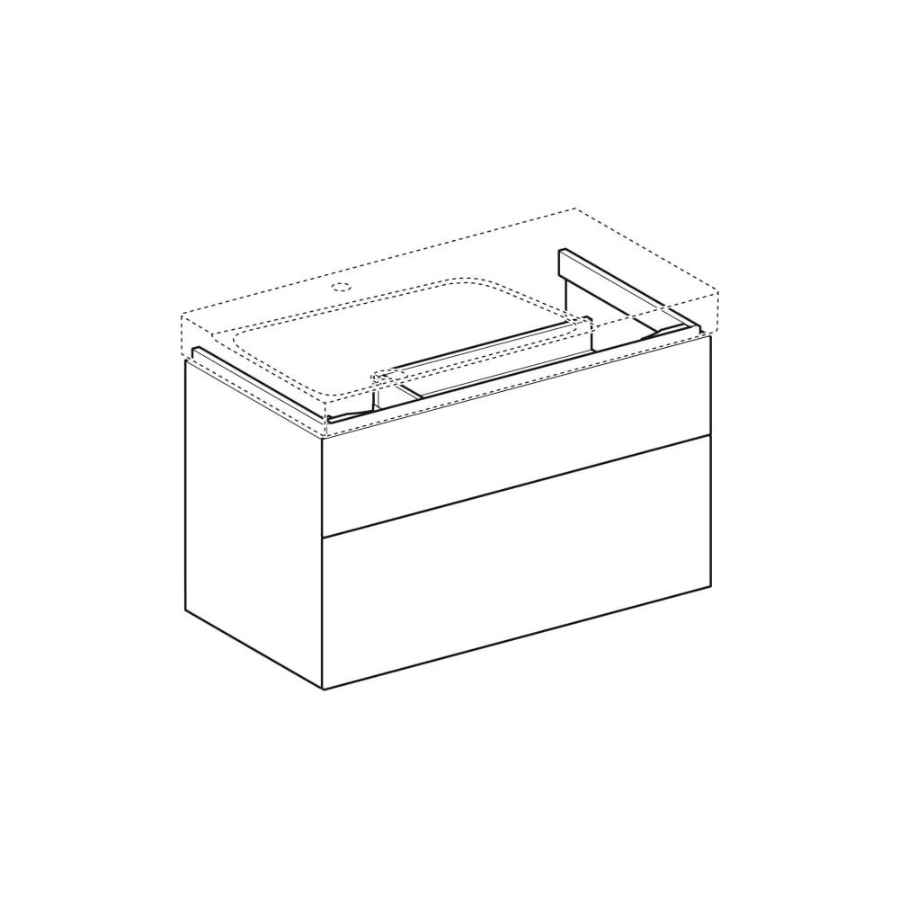 Geberit Xeno2 Unterschrank für Waschtisch Ablagefläche 2 Schubladen 88x53x462cm Weiß... GEBERIT-500515011 4025416610144 (Abb. 4)