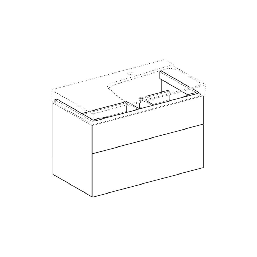 Geberit Xeno2 Unterschrank für Waschtisch mit Ablagefläche links, 2 Schubladen 88x53... GEBERIT-500516011 4025416610229 (Abb. 3)