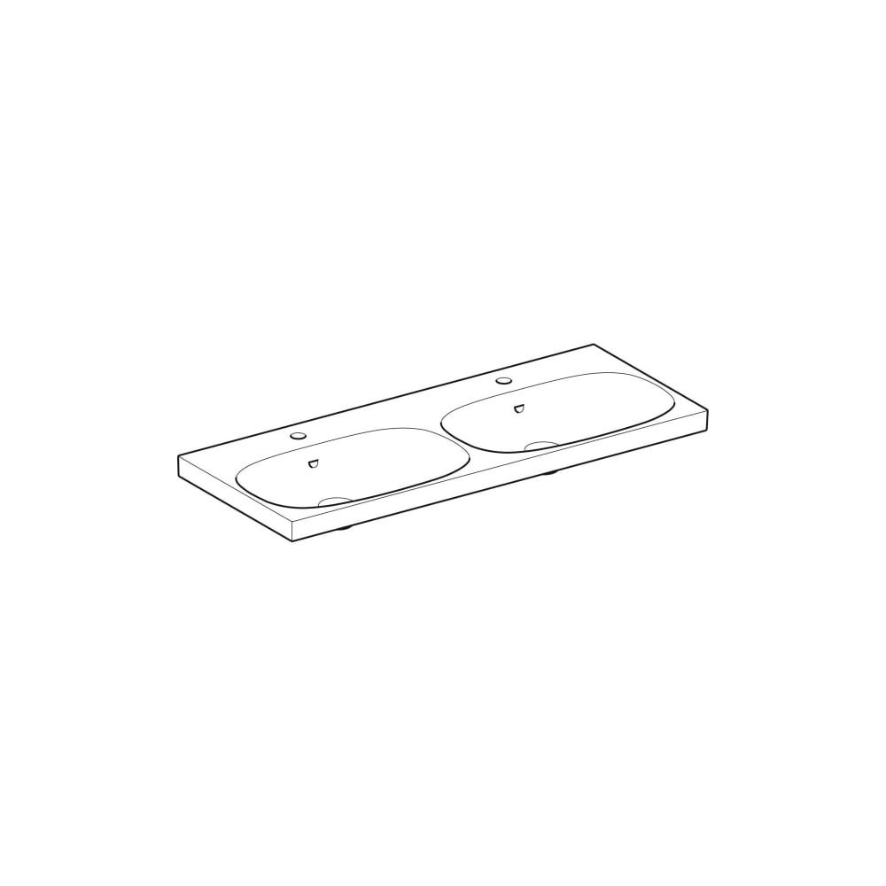 Geberit Acanto Doppelwaschtisch, Breite 120cm, Tiefe 48,2cm, Hahnloch mittig, Überla... GEBERIT-500627012 4022009352894 (Abb. 3)