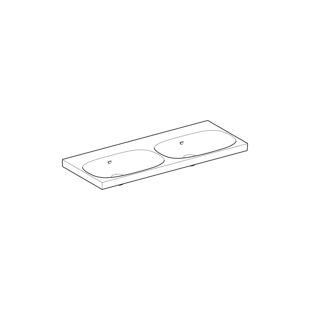 Geberit Acanto Doppelwaschtisch, Breite 120cm, Tiefe 48,2cm, ohne Hahnloch, Überlauf... GEBERIT-500628012 4022009352900 (Abb. 4)