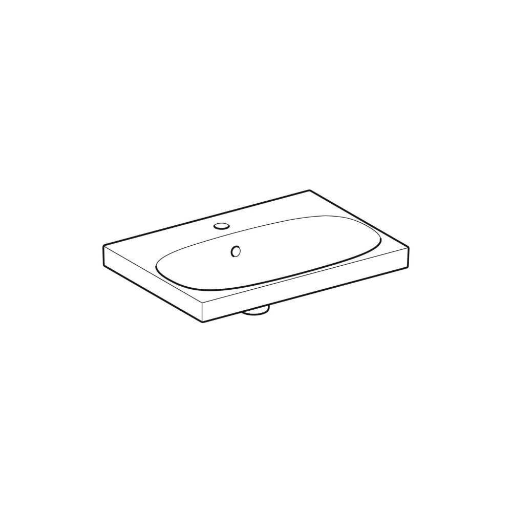 Geberit Acanto Waschtisch verkürzte Ausladung, Breite 60cm, Tiefe 42,2cm, Hahnloch m... GEBERIT-500631012 4022009352931 (Abb. 3)
