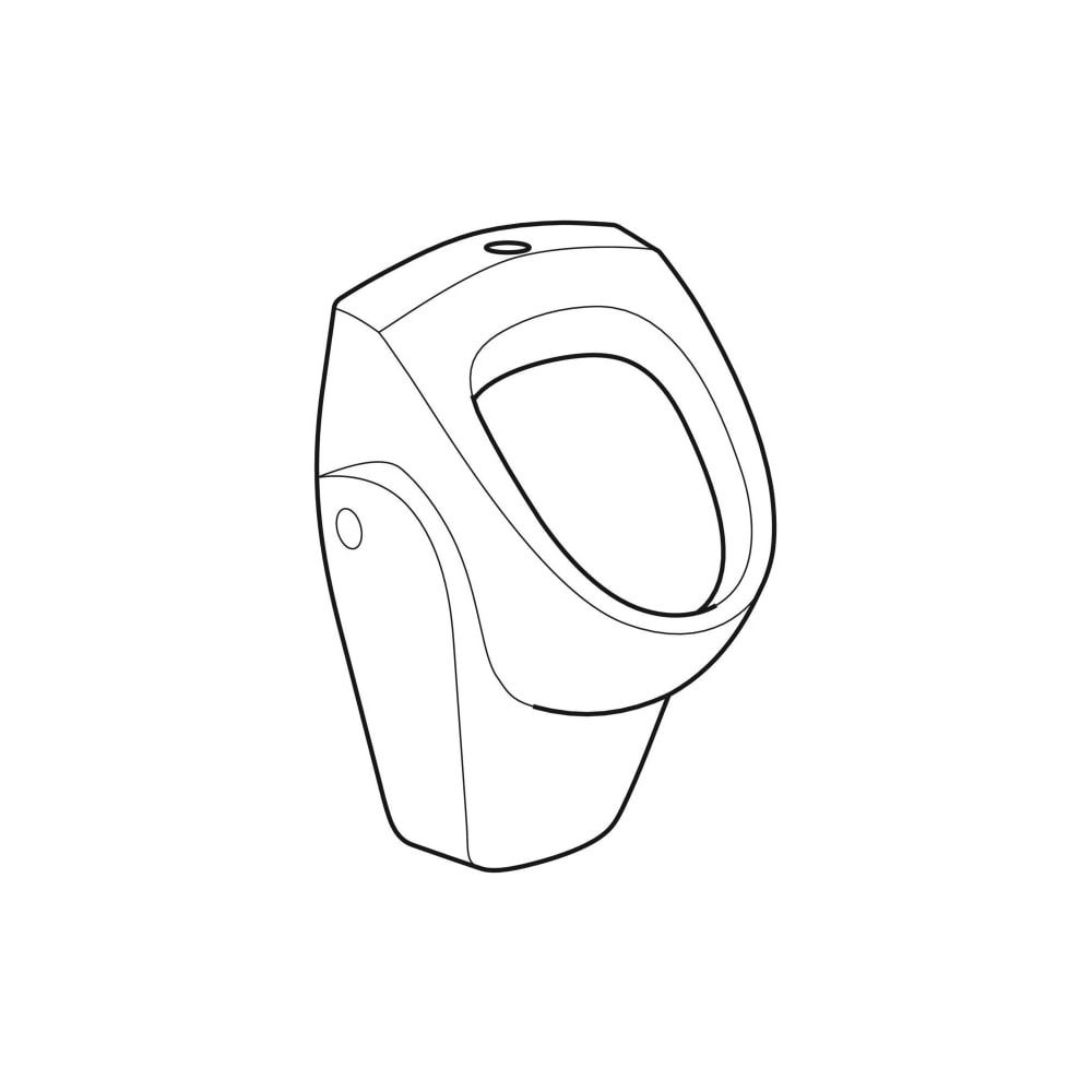 Geberit Renova Urinal Zulauf von oben, Tiefe 37cm, Abgang nach hinten oder nach unte... GEBERIT-235200600 4022009229707 (Abb. 3)