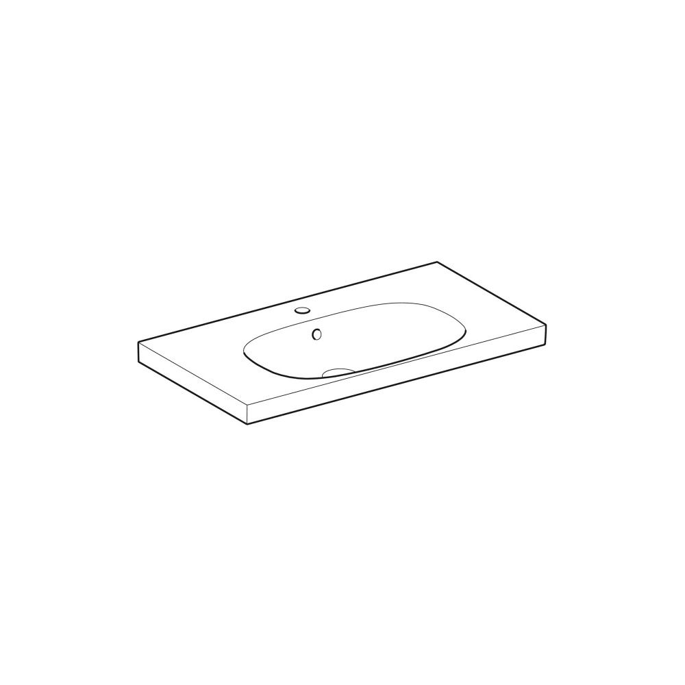 Geberit Acanto Waschtisch mit Ablagefläche, Breite 90cm, Tiefe 48,2cm, Hahnloch mitt... GEBERIT-500623018 4022009353020 (Abb. 3)