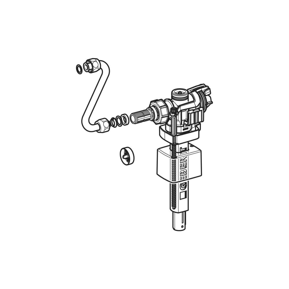 Geberit Füllventil Typ 383 Wasseranschluss seitlich 3/8", Nippel aus Messing, für Un... GEBERIT-240705005 4064746036972 (Abb. 4)