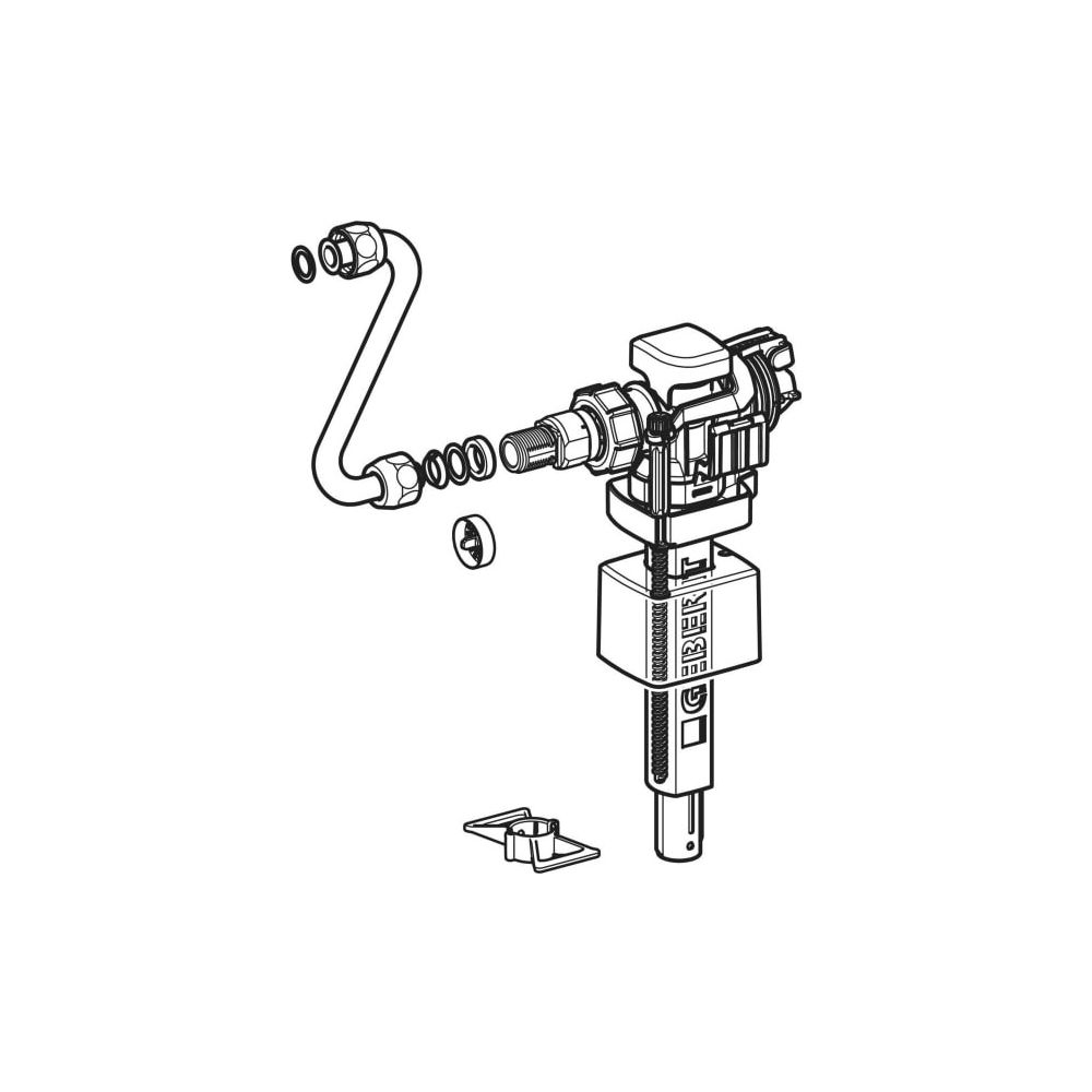 Geberit Füllventil Typ 383 Wasseranschluss seitlich 3/8", Nippel aus Messing, für U... GEBERIT-240705005 4064746036972 (Abb. 10)